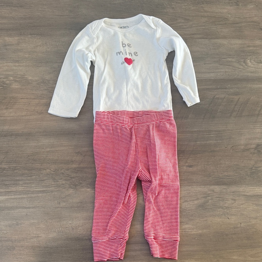 Carter's White and Red Be Mine Pajama Set